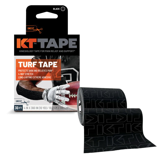 KT Turf Tape – Premium Synthetic Tape 30 ft. Turf Burn Protection Pain Relief and Muscle Support – Extra-Wide 4 in. x 30 ft. Roll Flexible and Long-Lasting Adhesive Ideal for Football and Athletes