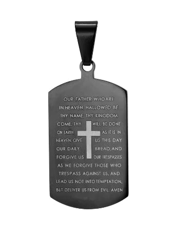 Couple's Cross Necklace with Bible Design