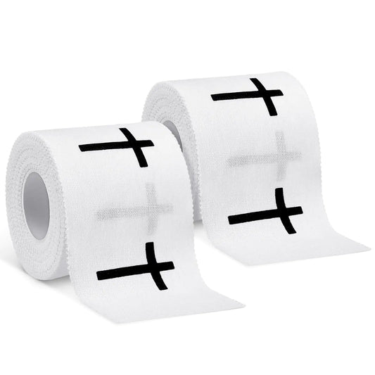 MiniInflat 2 Pcs Christian Cross Athletic Tape 2IN X 23FT Cotton Sport Tape for .Football Wrist Tape with Jesus Bible Verse for Sports Baseball Gymnastics Athlete Injury(WhiteCross)