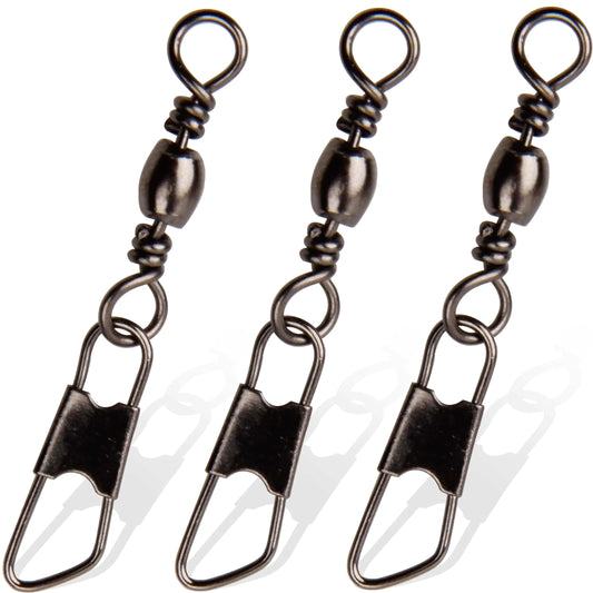 AGOOL Fishing Swivels Snaps 60/120pcs Fishing Barrel Swivels with Nice Snaps Swivels Fishing Tackle Solid Rings Fishing Connector Snap Swivels Fishing Accessories Fishing Tackle