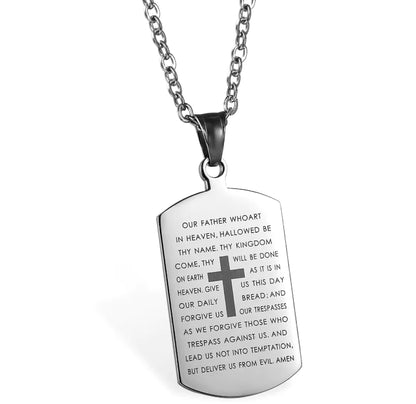 Couple's Cross Necklace with Bible Design
