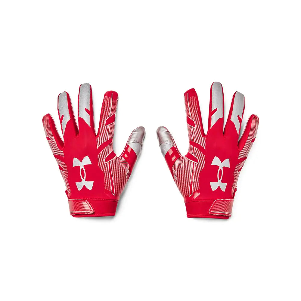 Under Armour Mens F8 Football Gloves  Red (600)/Metallic Silver  Medium