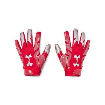 Under Armour Mens F8 Football Gloves  Red (600)/Metallic Silver  Medium